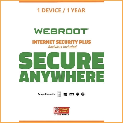 Webroot SecureAnywhere AntiVirus - 1 Device - 1 Year